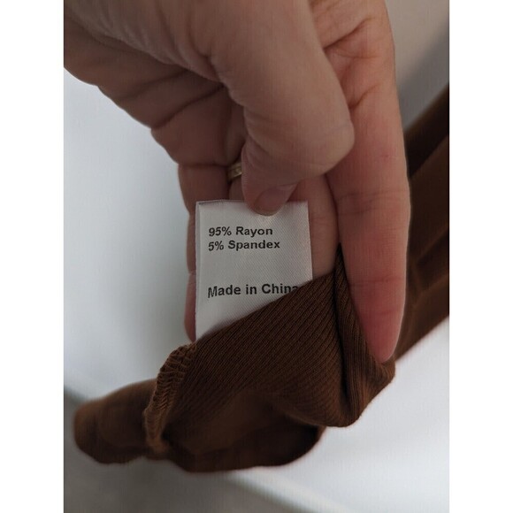 Princess Polly Sabella Brown Ribbed Mini Dress Size 8 - Picture 10 of 11